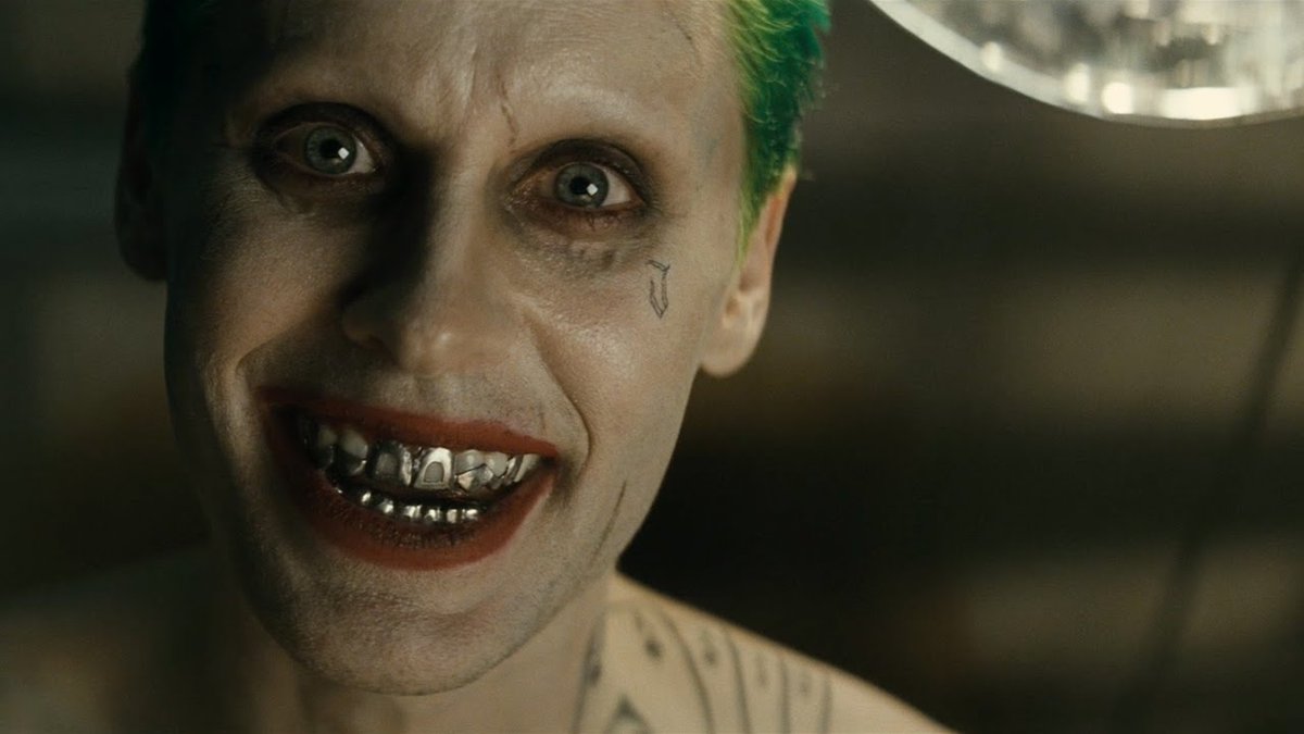 thecstatictruth's tweet photo. Jared Leto stars as The Joker in new #SuicideSquad trailer: https://t.co/FLiTc3CqTi https://t.co/GcWlbhNkgP