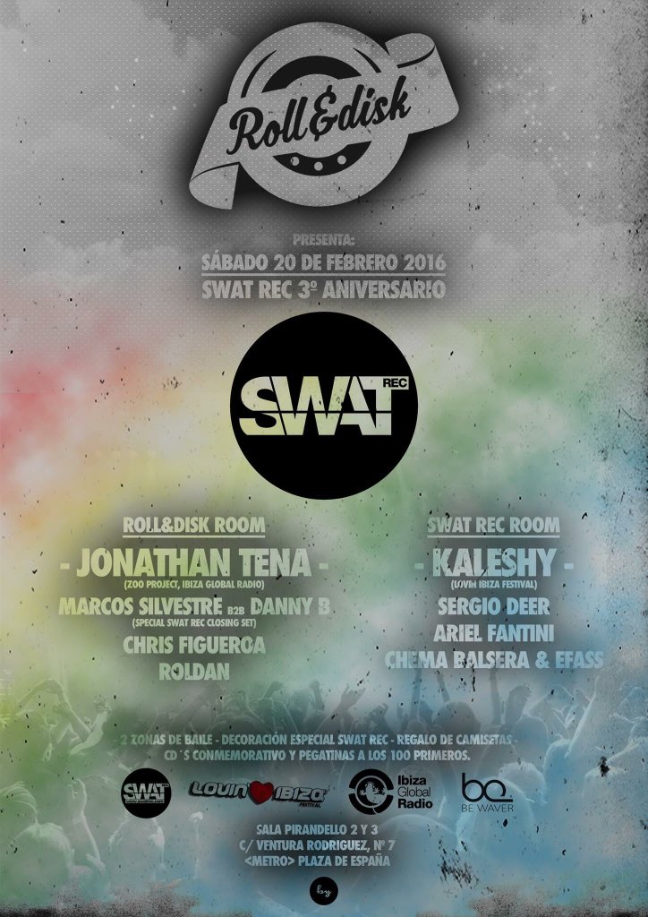 Daniel_Silvstre's tweet photo. TERCER ANIVERSARIO SWAT REC EN Roll/Disk with #JonathanTena, #Kaleshy, @marcos_silvstre, @dannyb_es, @Sergio_Deer... https://t.co/SWyJcYhknh