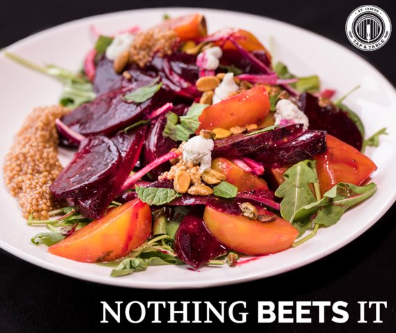 stjamestaptable's tweet photo. On that #NewYearNewMe kick? Try our salad, we promise nothing beets it! #WednesdayPun #TapandTable #Healthy https://t.co/Q7TO2OCG0l