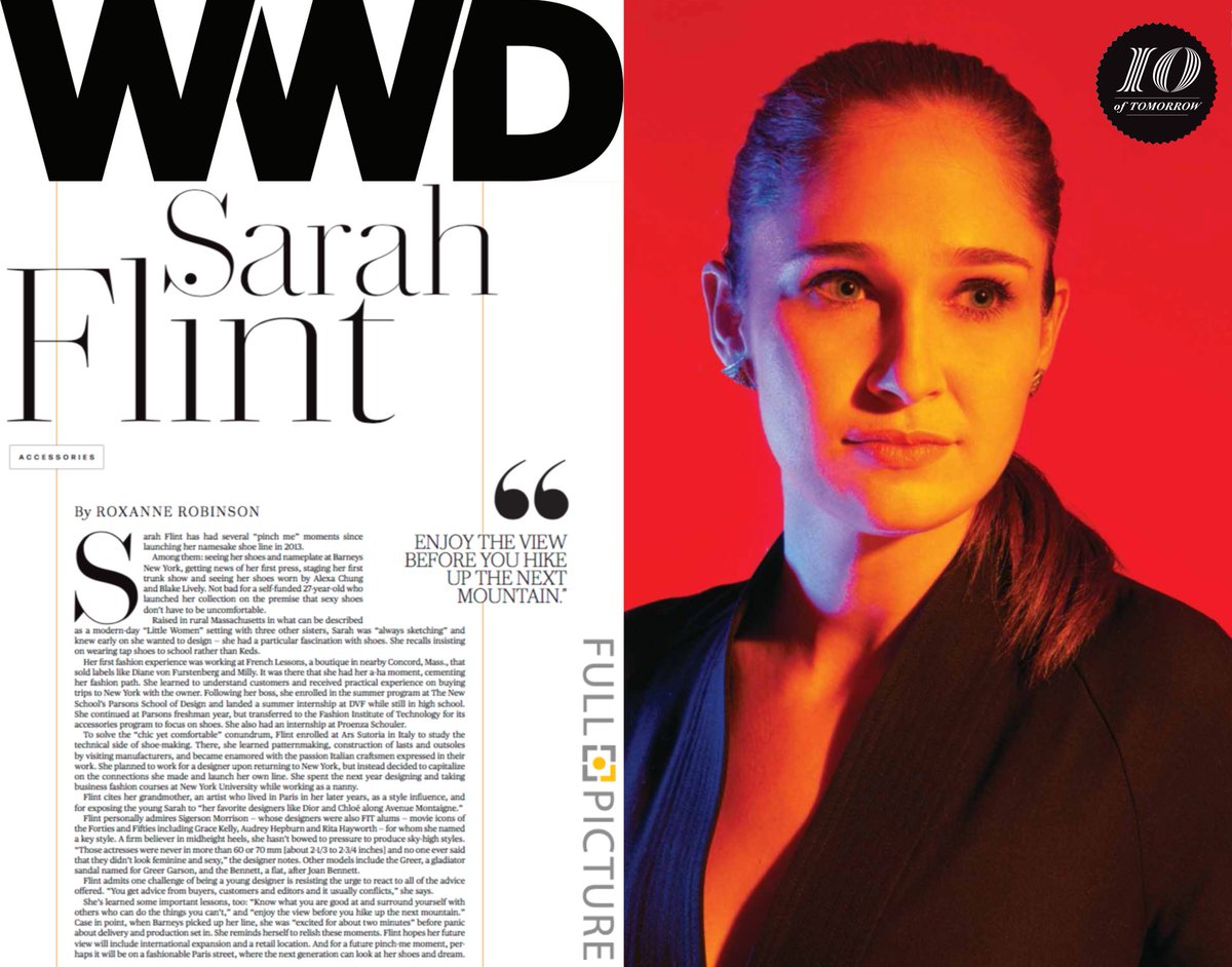 Full_Picture's tweet photo. Thank you @wwd for shining a bright light on the star that is @SarahFlint_nyc! #10OfTomorrow #FullPicturePR https://t.co/m1ci4Y1536