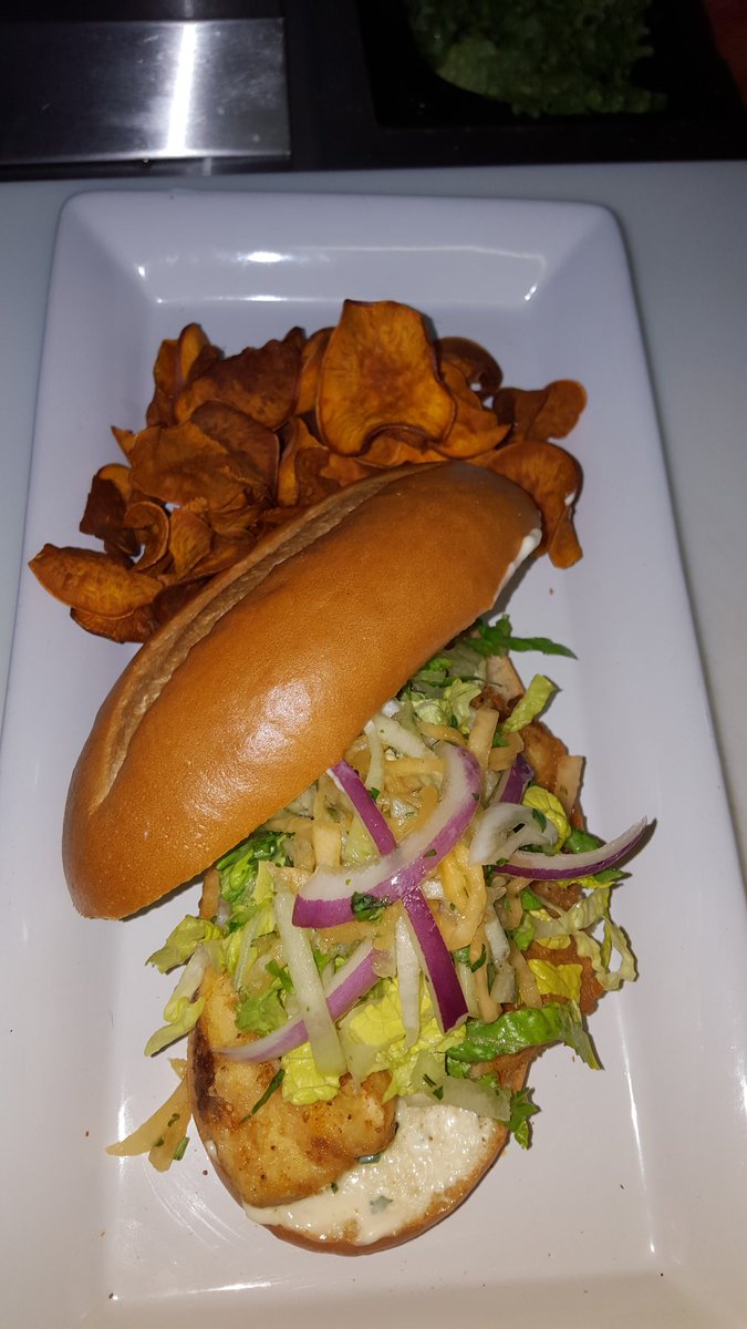 byte_cafe's tweet image. Blackened Tilapia Po Boy with cilantro lime mayo and melon salsa #bytecafe order online or from or#chownow