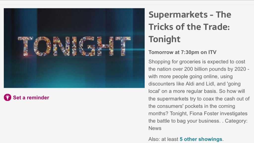 Tune in Thursday eve 7:30 ITV Tesco Weymouth Metro featuring!!All about going local and shopping Tesco convenience.