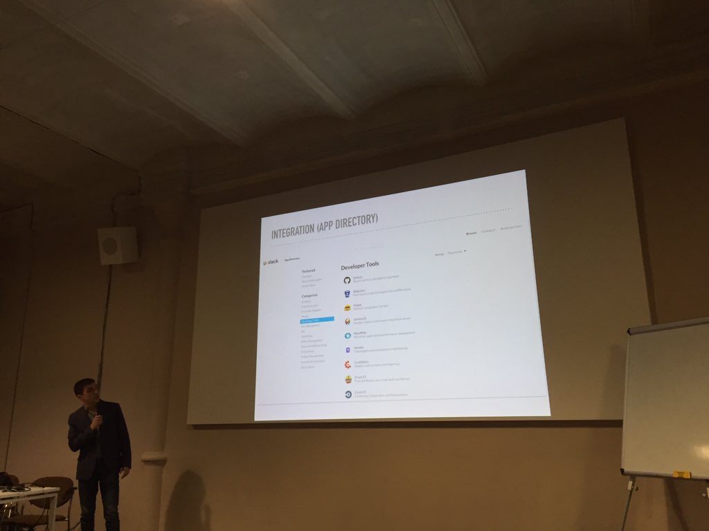 DAlooG's tweet photo. #khmobdevs15 Pushing @SlackHQ as must have tool! 🔨 https://t.co/5XHjZJQLbG