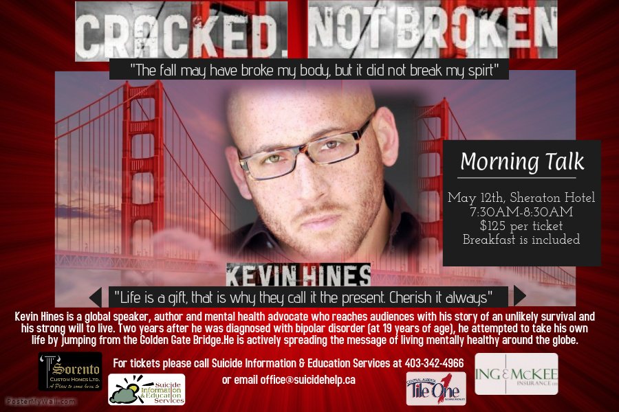Cannot wait for this event! Make sure you get your tickets! <a href="/kevinhinesstory/">Kevin Hines</a> @drivemusicguy <a href="/Bec_Dent/">Bec Dent</a> please RT!
