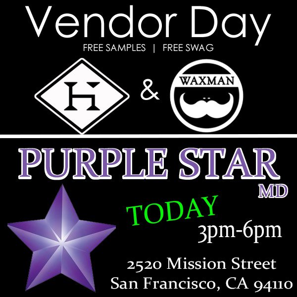 Dabwaxman's tweet photo. We are going to be at @PurpleStarMD Today from 3-6pm with @HashmanInfused Come on by for Free Samples and Swag! https://t.co/6VdVPoXktv