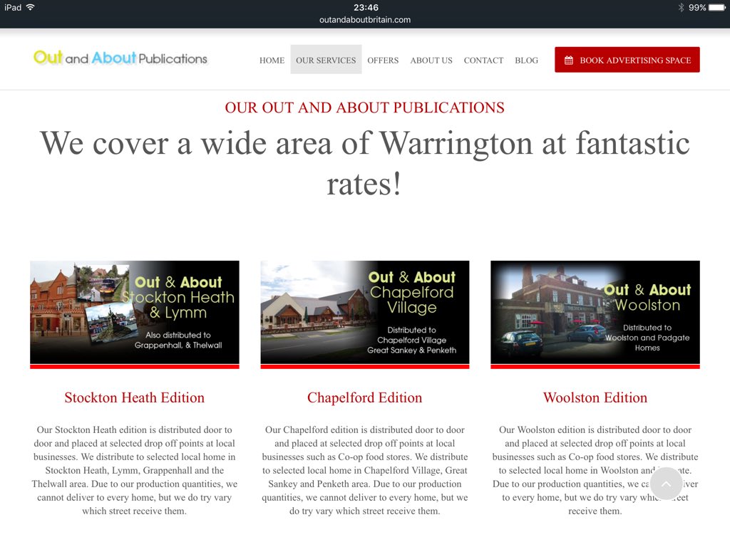 We are working on Out &amp; About Stockton Heath edition Feb/Mar you can book your ad space at outandaboutbritain.com