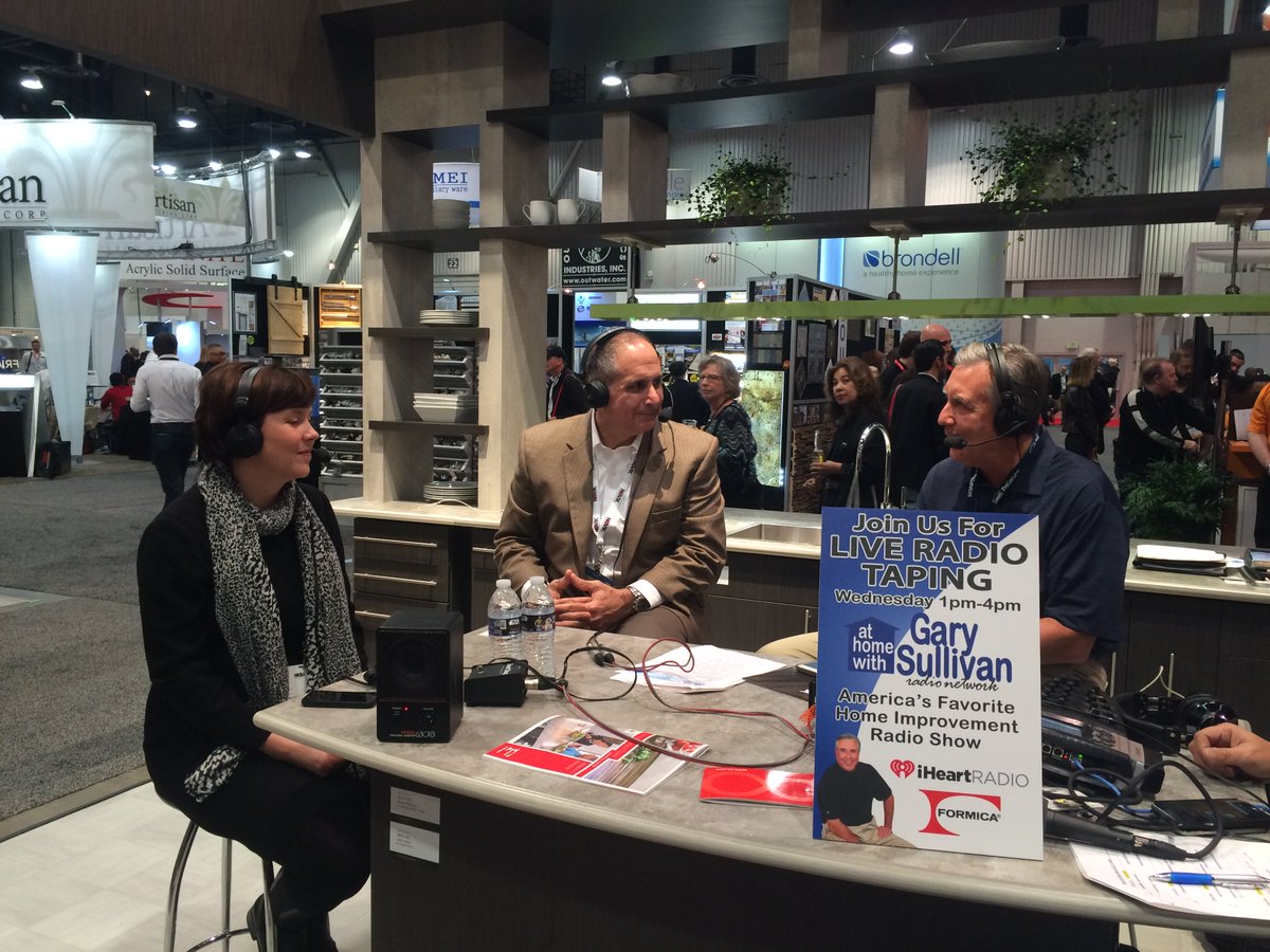 Amy Gath and <a href="/JamesYoungII/">I Hate My Kitchen</a> on the Gary Sullivan Show! Another great day at the Formica booth! #KBIS2016