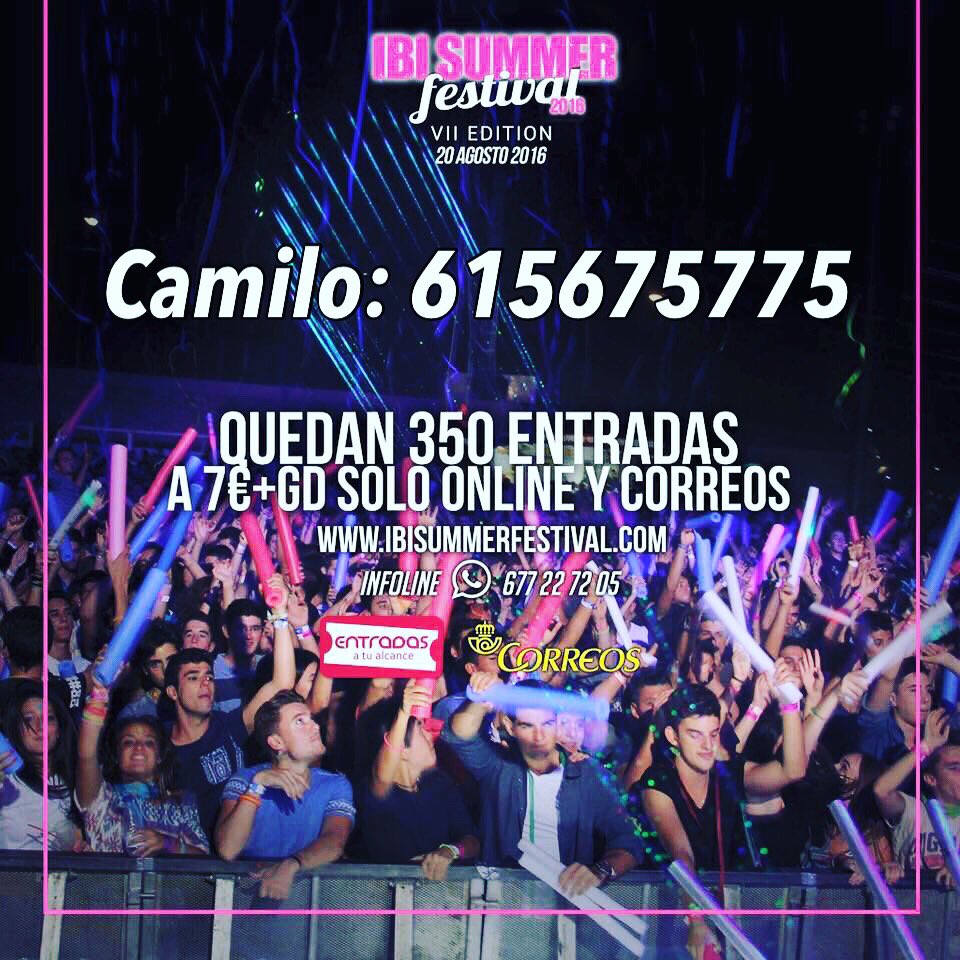 camilo_RRPP's tweet photo. A qué esperas? Si quieres disfrutar de este pedazo festival aprovecha y compra YA TU ENTRADA! Md o 615675775 https://t.co/HfJYScpCV5