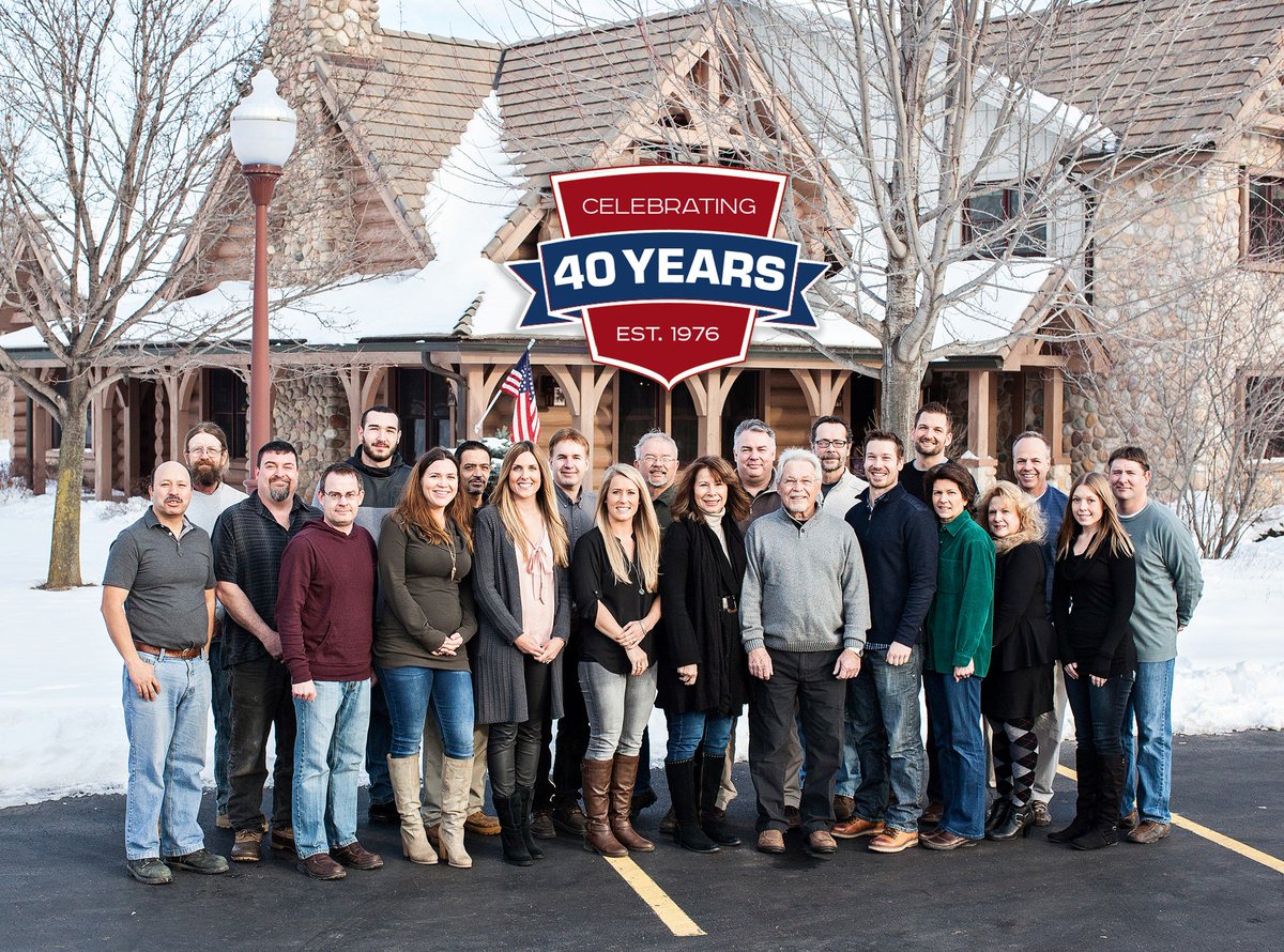 wisloghomes's tweet photo. We are Celebrating 40 Years!!  Hear our story at https://t.co/P385HSYy4V (click top 'Epic Log Homes' image)! https://t.co/jBcBFb6rig