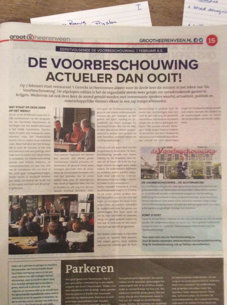 Wij zijn wel blij met <a href="/GrootHeerenveen/">GrootHeerenveen</a> Mooie pagina over komende aflevering. Wees welkom: 7-2, 12.30 uur, <a href="/tGerecht/">'t Gerecht</a>