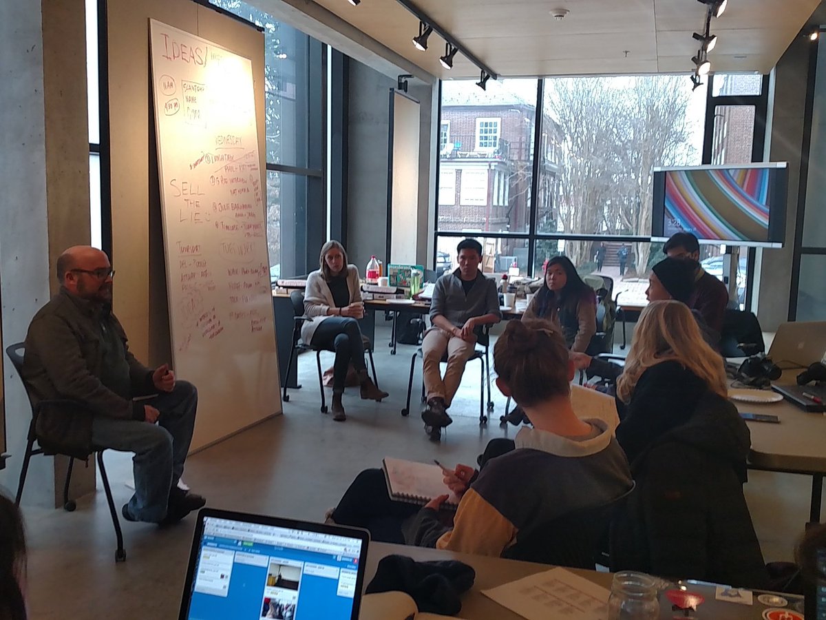 2016vortex's tweet photo. #vortex2016 communications team excited to meet and learn from Sean Tubbs from @cvilletomorrow @seantubbs @UVaSARC https://t.co/VJCpGM8txm