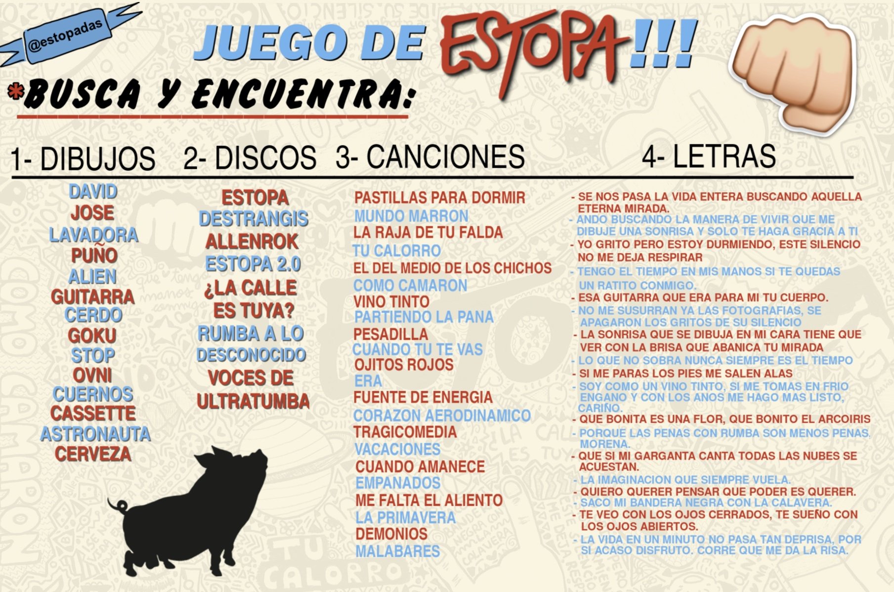 Estopa On Twitter Me Pregunto Si Los Estopaoficial Habran Visto El Dibujo Juego Que Hice Habeis Jugado Ya Estoperos Estopa Https T Co Mrw0kcoorv Las vacaciones navideñas son una época idónea para experimentar una nueva cultura, pues cada ciudad y país tiene su propio conjunto de tradiciones consagradas por el tiempo, regalos, música, etc. ya estoperos estopa https