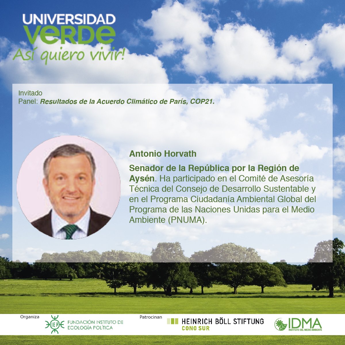 Uverdechile's tweet photo. 18:00hrs iniciamos la 6ta versión de #UniversidadVerde2016 Abren los destacados panelistas #AcuerdoClimatico https://t.co/95USz7UWS6