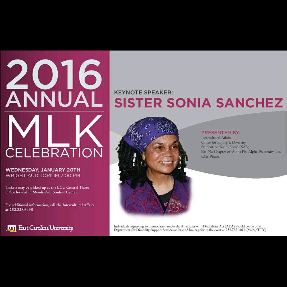 kokobutta_live's tweet photo. #MLKWeek2016 ✊🏾 We hope you enjoy our Guest Speaker this year! Wright Auditorium 7pm https://t.co/JJLb5Nb16H