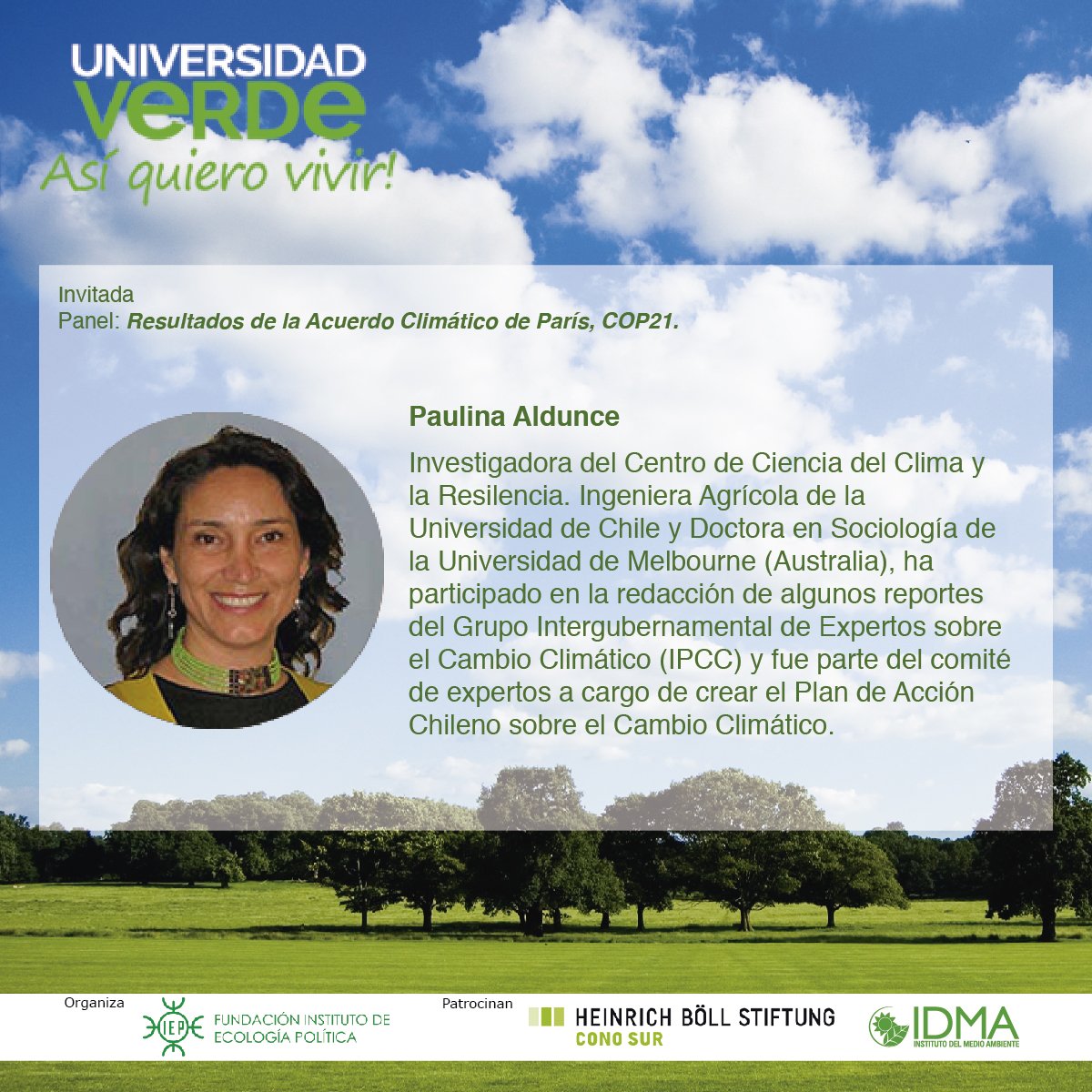 Uverdechile's tweet photo. 18:00hrs iniciamos la 6ta versión de #UniversidadVerde2016 Abren los destacados panelistas #AcuerdoClimatico https://t.co/95USz7UWS6