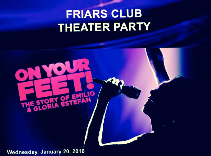 friarsclub's tweet photo. Rhythm Is Gonna Get You: Friars Club @OnYourFeetBway #theater party tonight! #gloriaestefan #Broadwaydate #nycnights https://t.co/T3wwcqF4JS