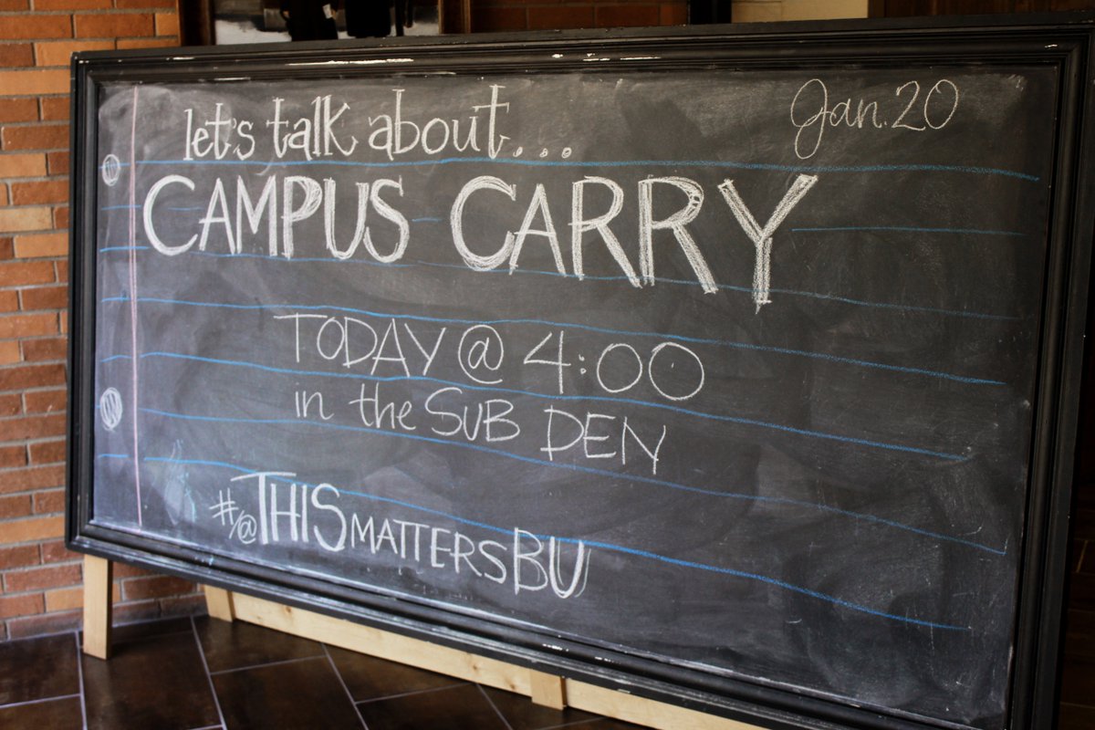 ThisMattersBU's tweet photo. Make your way to the SUB at 4. #ThisMattersBU is talking about the Campus Carry law &amp; what @Baylor should do. https://t.co/GtpjDZ7Bej