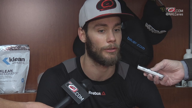 Canes's tweet photo. [New Video] @eddielack talks about the opportunity to play more in Ward's absence → WATCH: https://t.co/yvMmihFRKd https://t.co/E2C8icELGK