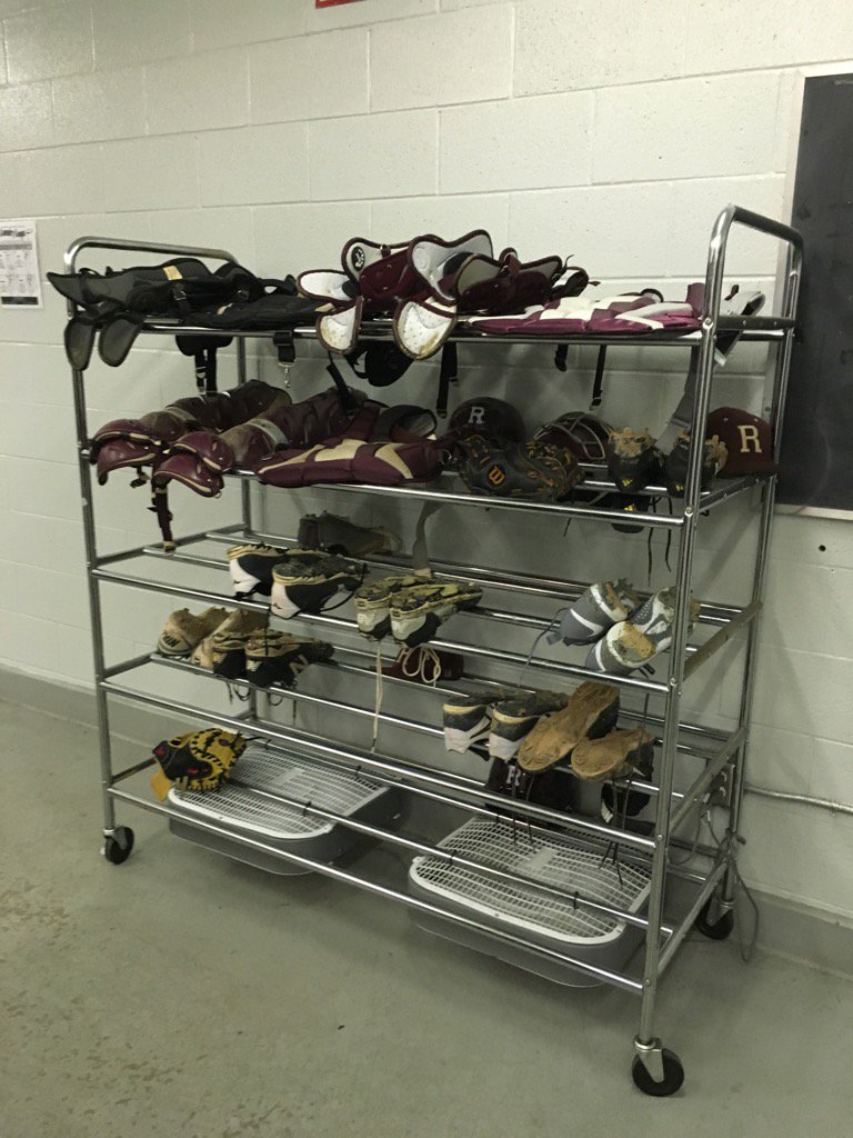 Redlands_Equip's tweet photo. @UofRBaseball taking advantage of the NEW drying rack I made for them. #drygear #nosmells #drycleats https://t.co/Y5c9AcI66S