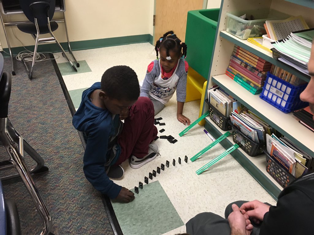 StPierreSingh's tweet photo. Making domino trains and exploring MOTION! #STEM #LBEallaboutthekids #secondgradeICT https://t.co/SF9d9LgEbQ