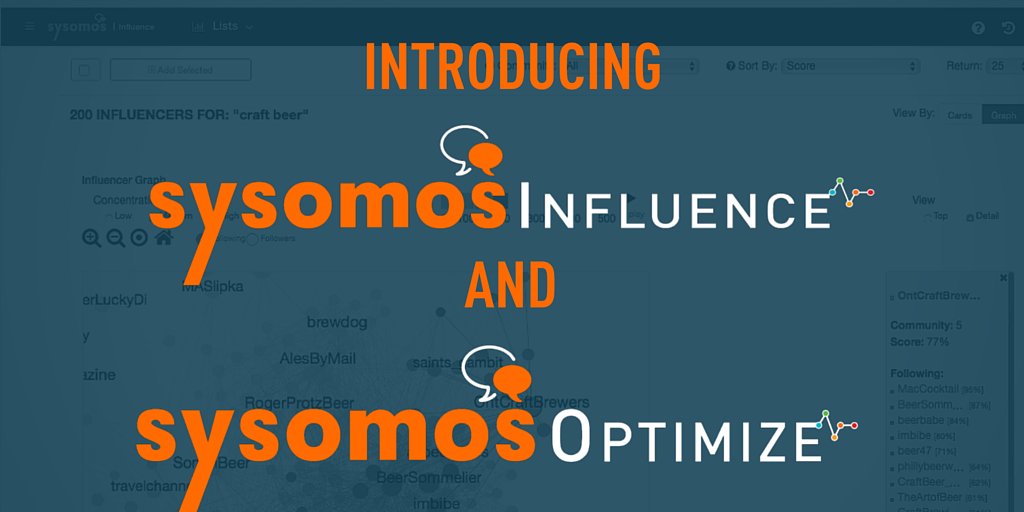 MeltwaterSocial's tweet photo. Today we introduced two new products: #SysomosOptimize & #SysomosInfluence - check em out! https://t.co/IIw1s12G3R https://t.co/4PXmGghsuP