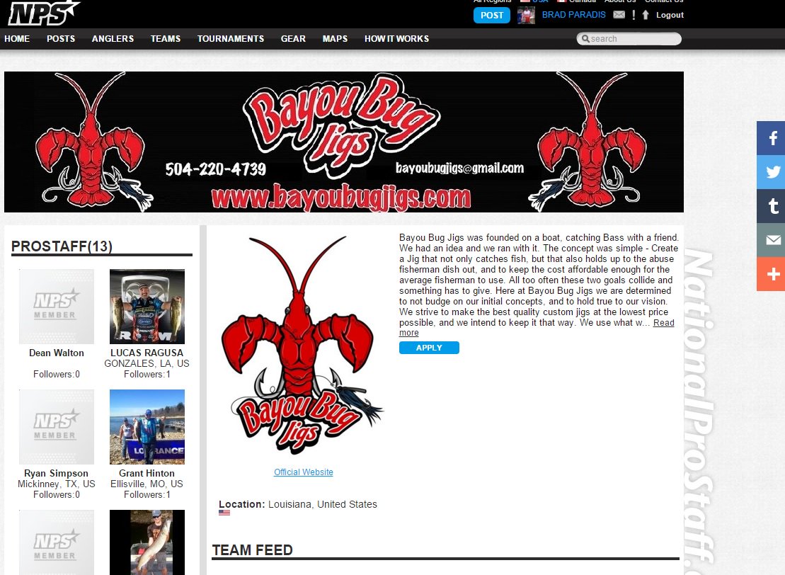 UpstateAngler's tweet image. Well well well...what do we have here?  We have @bayoubugjigs now on @TeamNPS #CheckEmOut #BayouSome