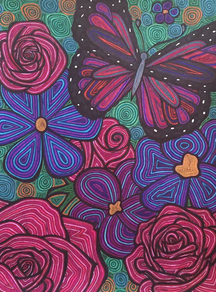 My first large creation of 2016 - "Roses &amp; Violets"