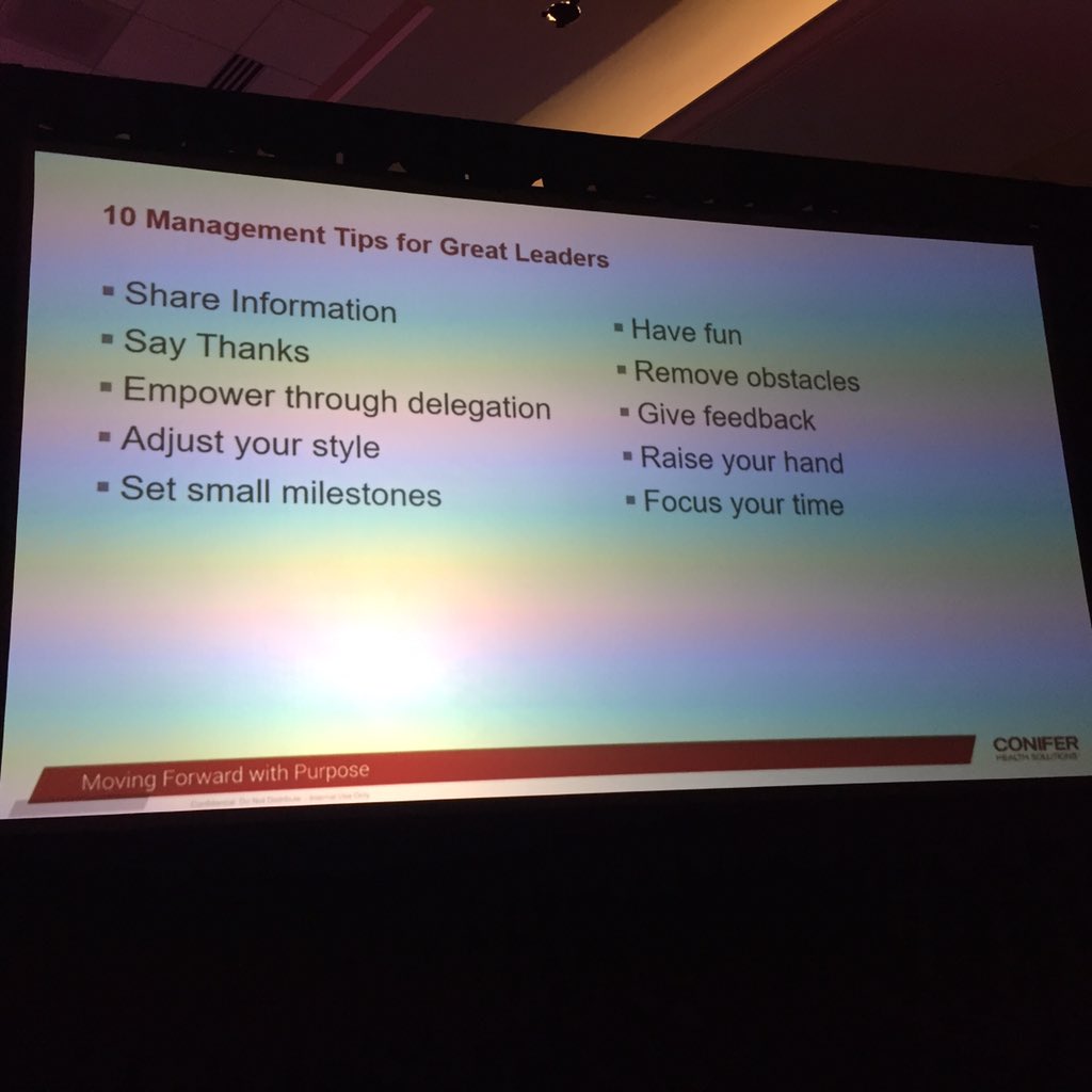 JFBrashear's tweet photo. 10 management tips to drive employee engagement from John O'Donnell #ConiferMovingForward https://t.co/DHRaQ4x5Yb