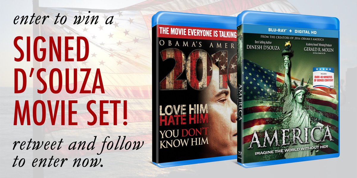DineshDSouza's tweet image. 2016 and AMERICA predicted Obama's lawlessness. RT and FOLLOW to win a set of these movies signed by me! Ends 1/27.