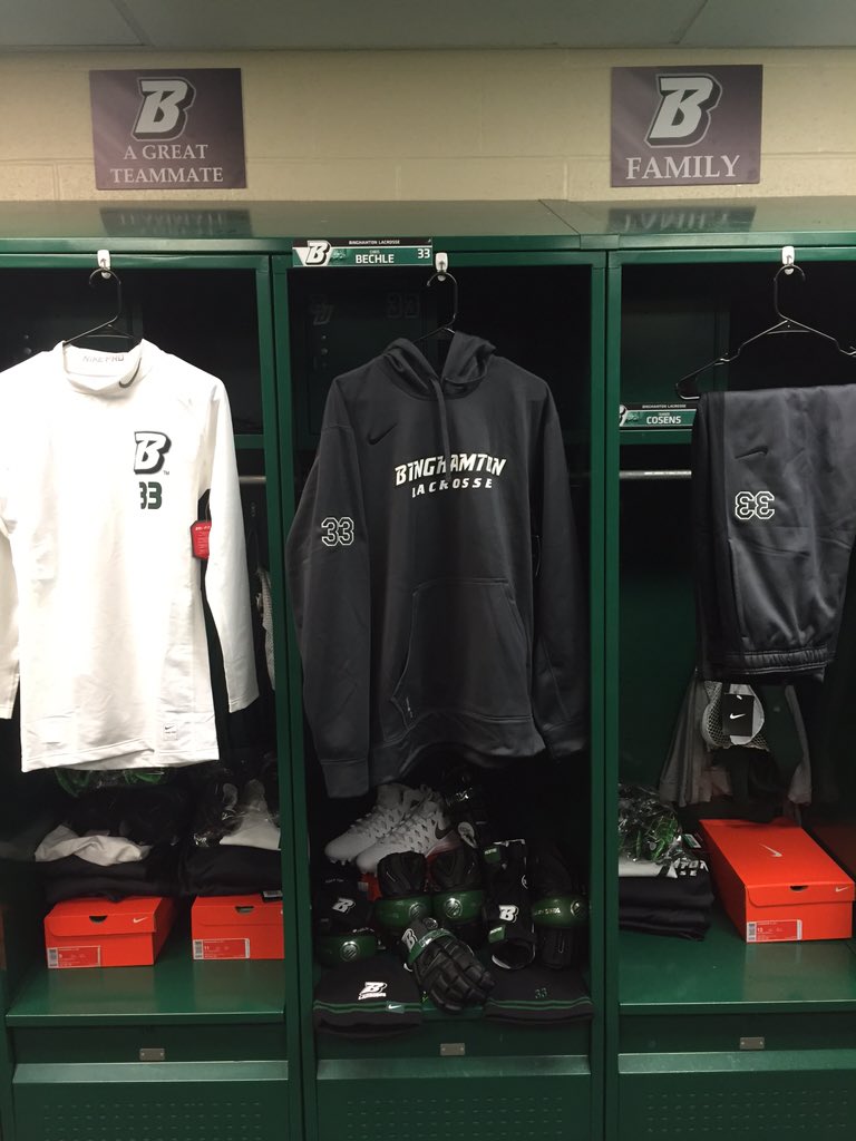 BinghamtonMLAX's tweet photo. Day 1 on the field in the books. Some photos of our new gear #BING @Inside_Lacrosse @NikeLacrosse @MaverikLacrosse https://t.co/WyDKYFgj88