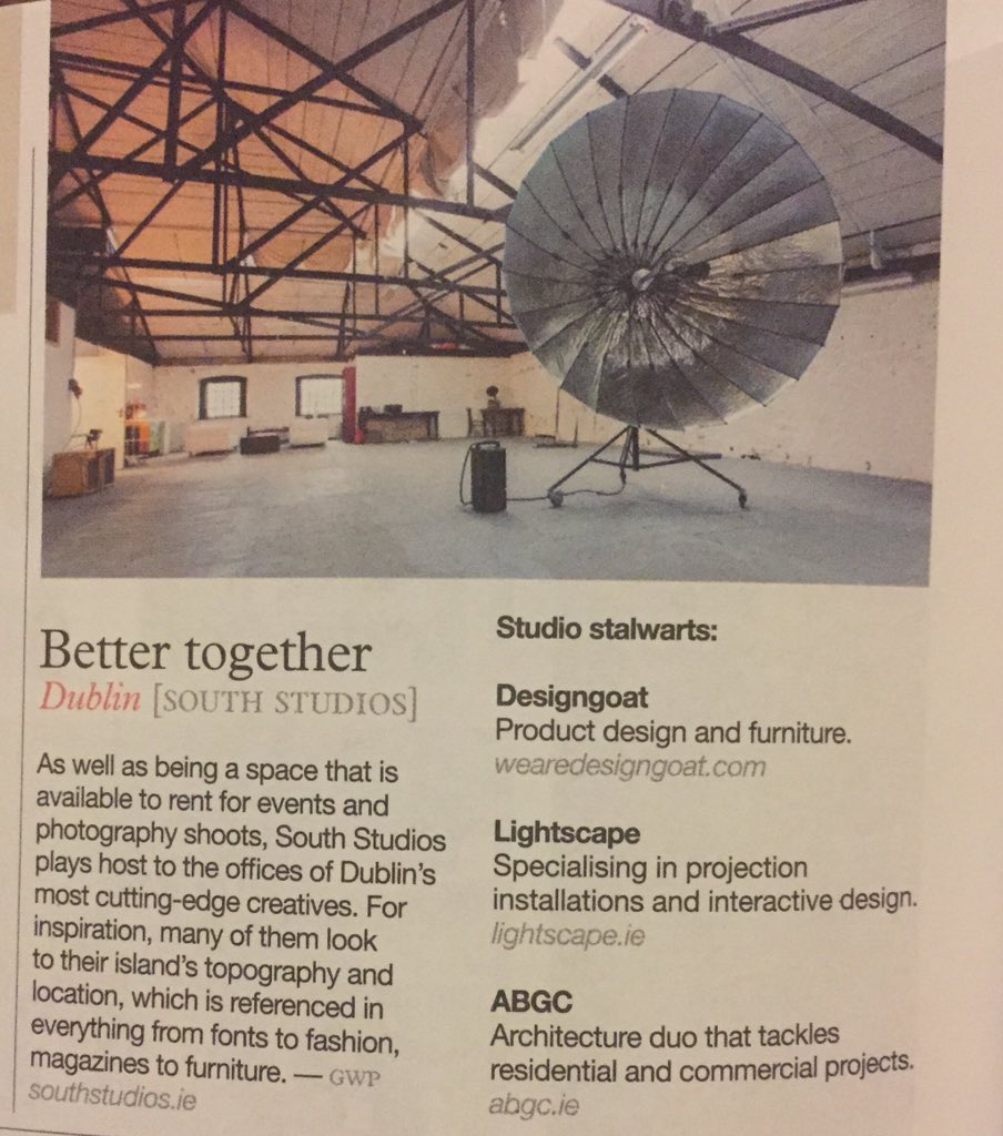#Dublin <a href="/MonocleMag/">Monocle Magazine</a> <a href="/SouthStudios_/">South Studios</a> <a href="/DCCoI/">Riri</a> #irishdesign