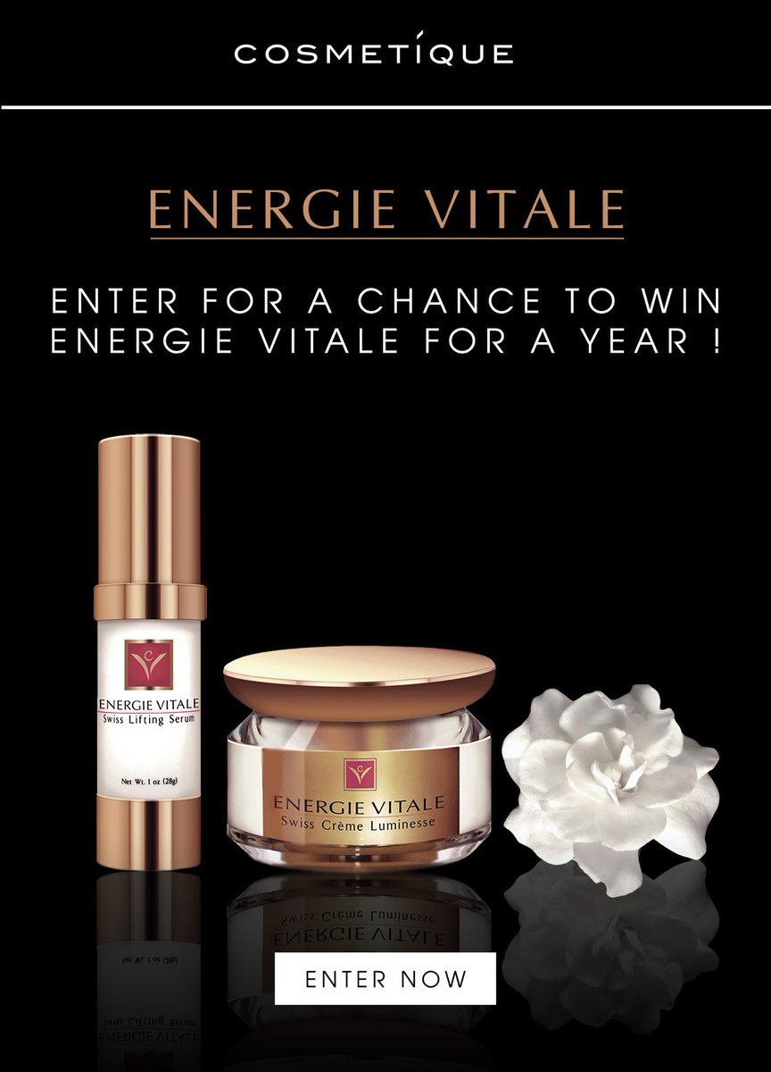 Enter to #WIN a year's supply of our #energievitale #skincare duo!  Easy as 1,2,3 at cosmetique.com