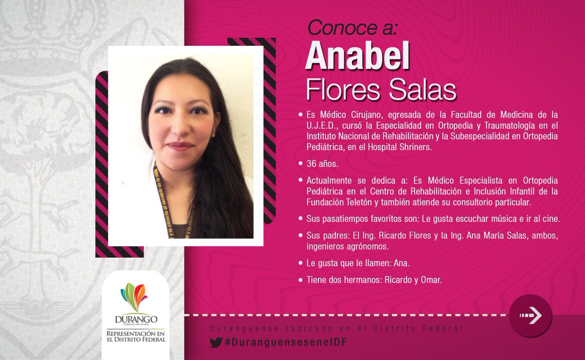 Inteligente, dedicada y muy servicial, conoce a <a href="/DrAnaOrtoPed/">Ana Flores</a>   #orgulloduranguense