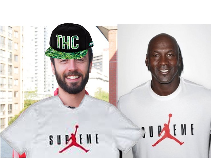 dgiovando's tweet photo. Who wore it better? Michael forgot his hat though. Care of @toddtakahashi 
#sostreet #cantstopwontstop #slamdunks https://t.co/e5fW9Iax5c