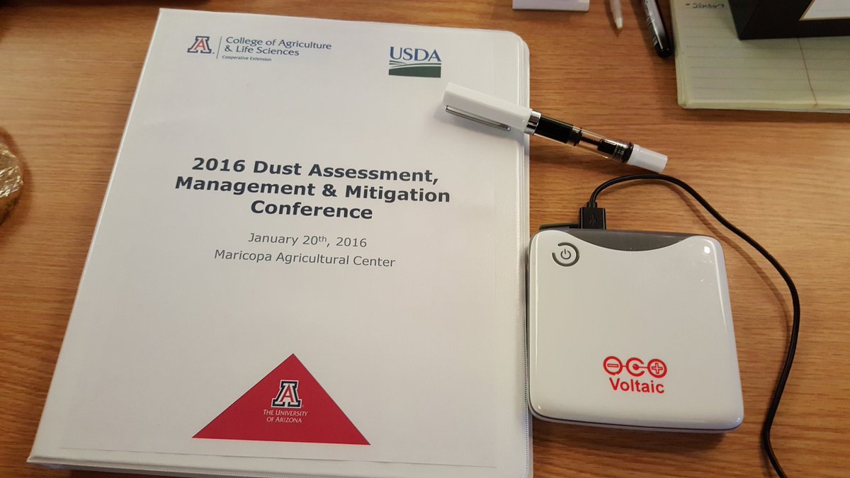 antoarre's tweet photo. #AZdust meeting at #UofA Agricultural Center. #Twsbi for writing, #voltaicsystems for power. https://t.co/fC9hTLb5Mm
