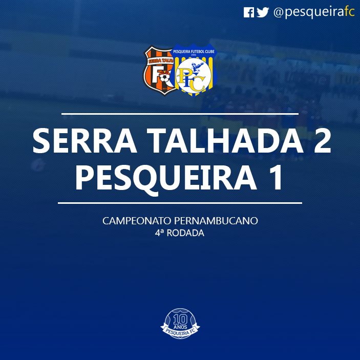 PesqueiraFC's tweet photo. [FINAL] 
Serra Talhada FC vs Pesqueira FC  (2-1)
Gols: Coringa 74'. https://t.co/8CZLWiGC51