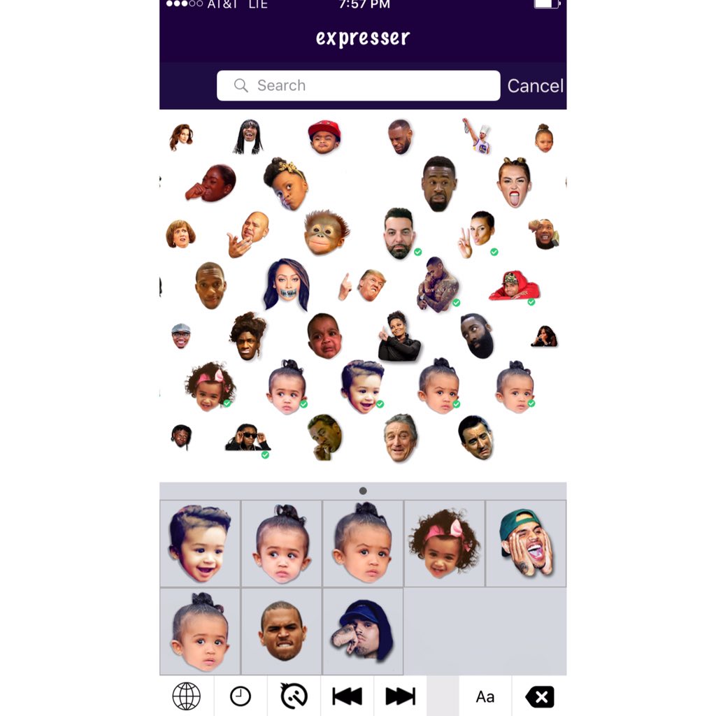 ...Selecting new Expressers to use in text convos with friends 😊😎🤔

Expresser Keyboard 
appsto.re/us/p0uq3.i
