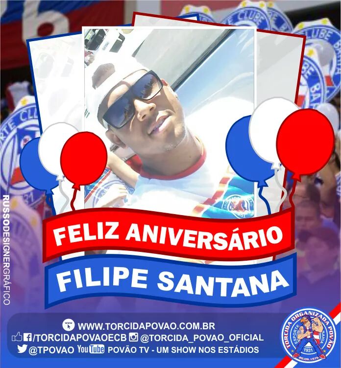 TPovao's tweet photo. Hoje nosso integrante 'Filipe Santana' esta completando 24 anos de idades, Nos da torcida Povão desejamos Parabéns! https://t.co/uWPpppmTWs