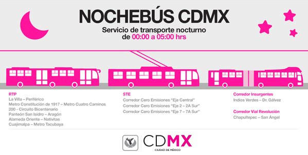 GobCDMX's tweet photo. ¿Ya conoces las rutas de #NochebusCDMX? Llega seguro a tu destino: https://t.co/2JRa9chg4x https://t.co/F25e14xxMe