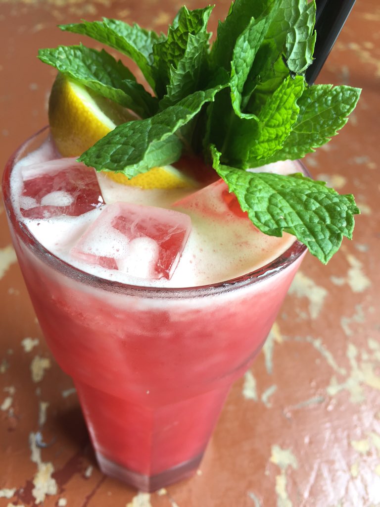 Poquitobar's tweet image. Vodka and Jam $13 - Vodka, homemade Rhubarb and raspberry jam, raspberry and lemon syrup, lemon juice and soda. Wow