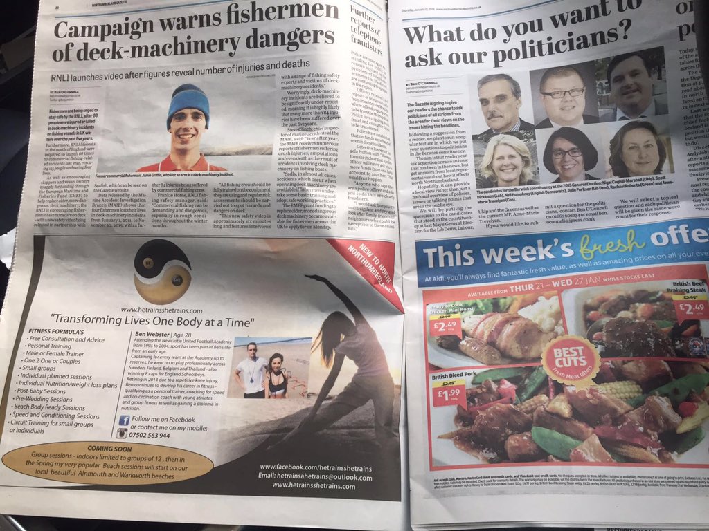 hetrainsshe's tweet photo. @alnwickgazette check out our article in today's gazette ! Still have spaces for January #starttoday https://t.co/Xjq7V9hz2d