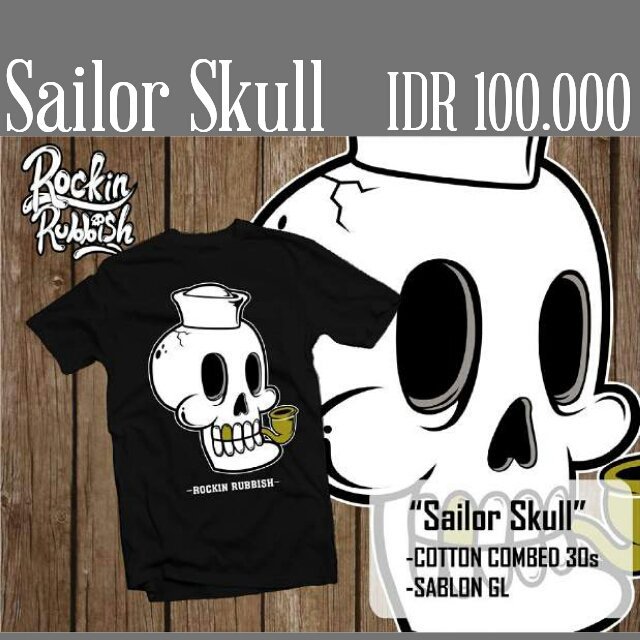 WareHouse45's tweet image. Sailor Skull | Black Color | Size (L) | Ready Stock
Order &amp;amp; info : 5AB6698B (BBM)