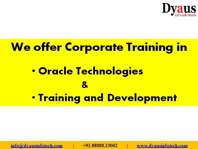 DyausInfotech's tweet photo. Corporate training:
#DyausInfotech #CorporateTraining #OracleTechnologies #TrainingandDevelopment #LetstalkOracle https://t.co/wWAtMHknoq