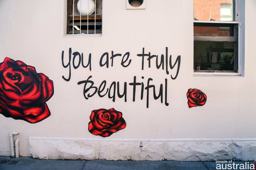 From the street walls of Richmond, Victoria to you, 'You are truly beautiful'. #streetart #peopleofaus #visitmelb