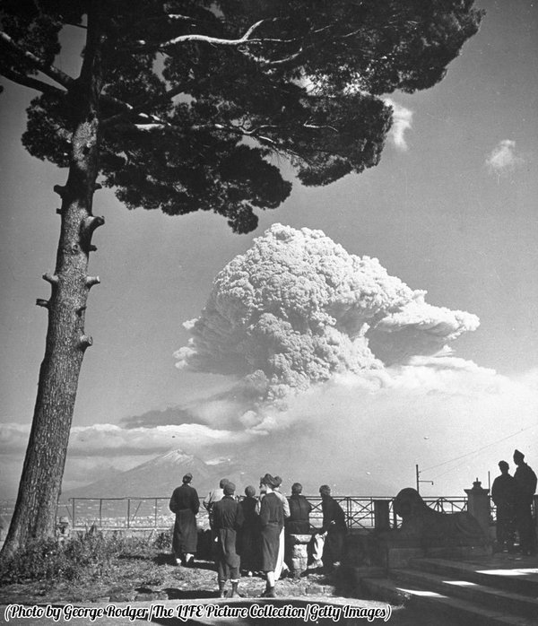 The eruption of Mount Vesuvius, 1944.