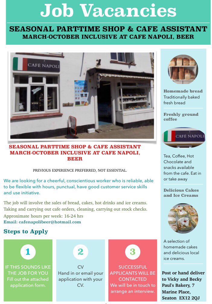 beckybakesdevon's tweet image. #job Beer #Devon cafenapolibeer@hotmail.com @Tweet4Devon @DevonSG @devonbusinesses @seatondevonuk @SeatonXperience