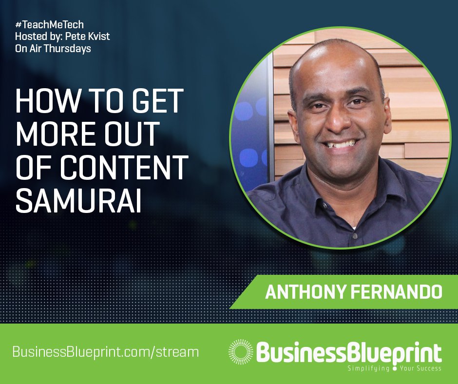 BizBlueprint_HQ's tweet image. Learn more about #ContentSamurai on #TeachMeTech businessblueprint.com/stream - only on #smallbusiness channel