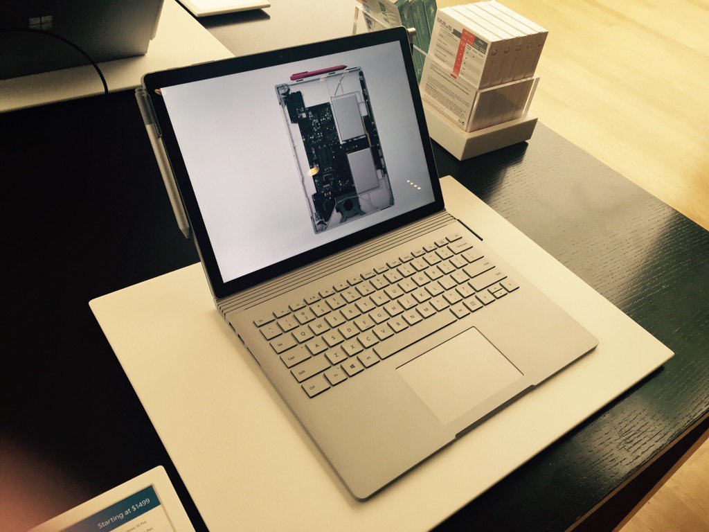 dave_slr's tweet photo. I went to the Microsoft store in SF today and had a look at the SurfaceBook. Very impressive piece of tech. #mewants https://t.co/cE5J6EbwCc