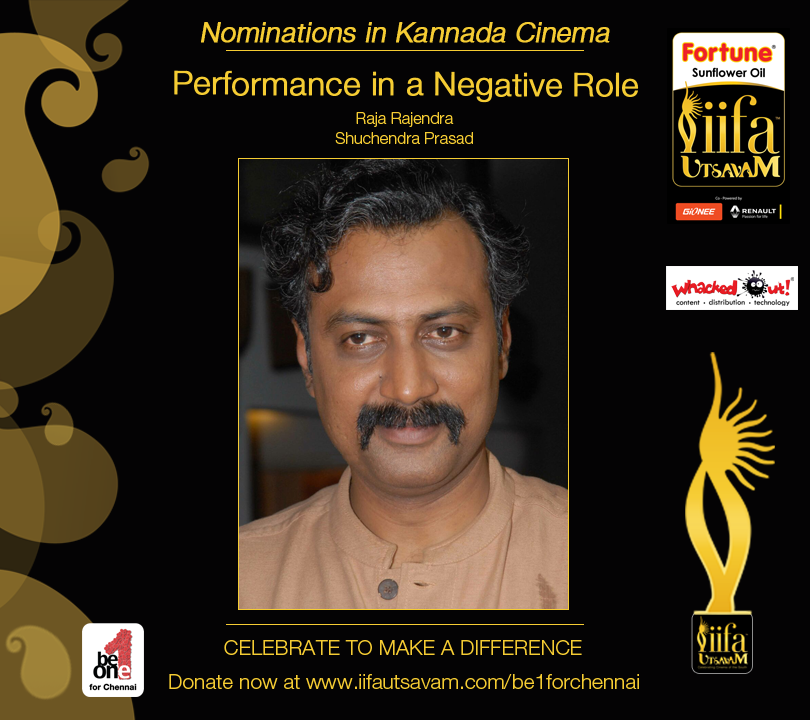 IIFAUtsavam's tweet image. Nominee for #IIFAUtsavam #NegativeRole #Kannada #ShuchendraPrasad
#Be1forChennai Donate at bit.ly/Be1forChennai
