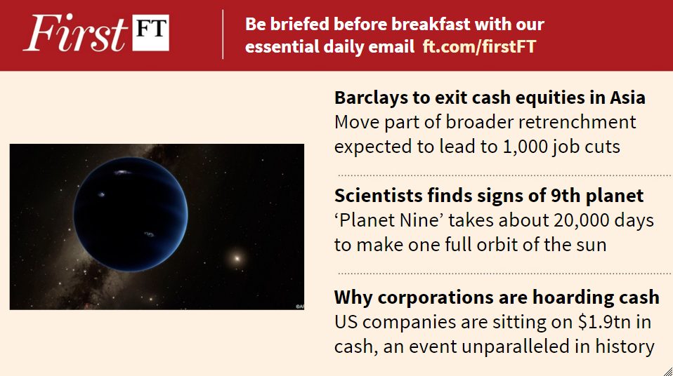 africamoneyexpo's tweet image. #USAfricaBF Trade: Barclays to axe jobs, the ninth planet and more. Sign up for #FirstFT h…